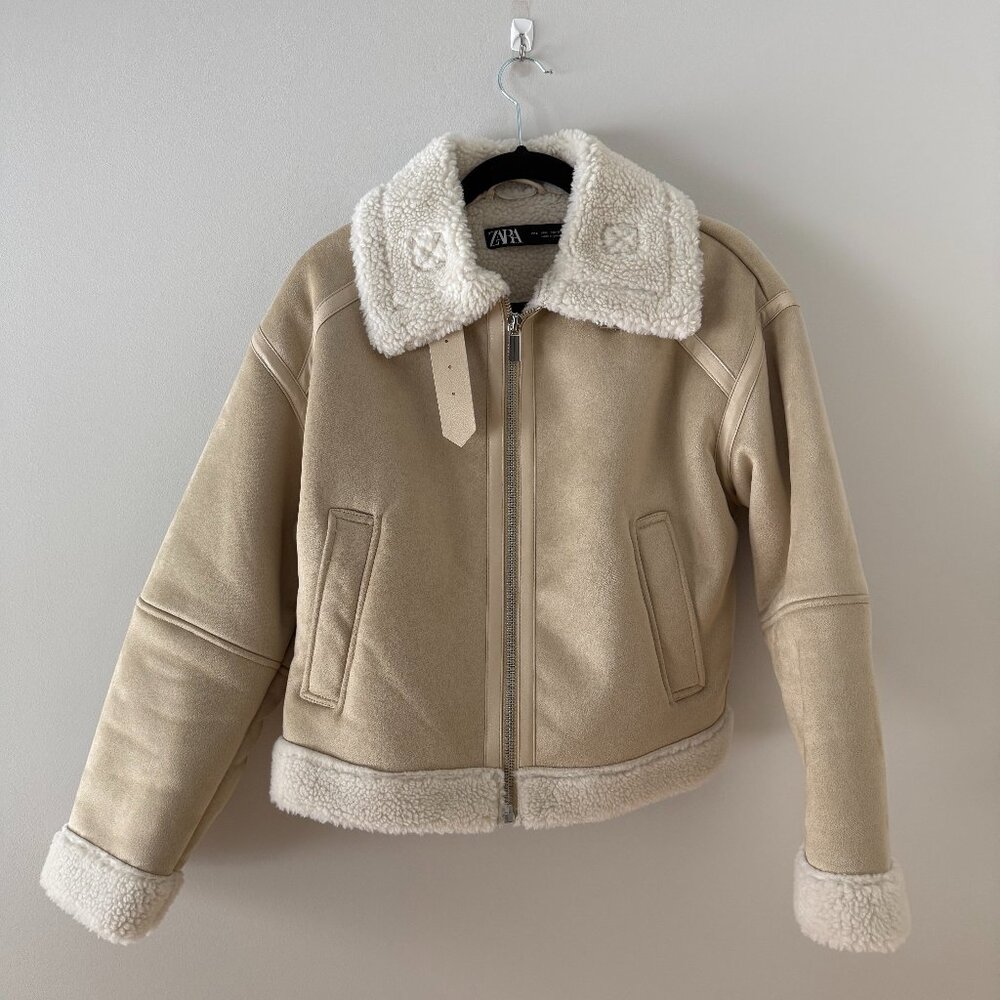 Zara faux sued bomber jacket